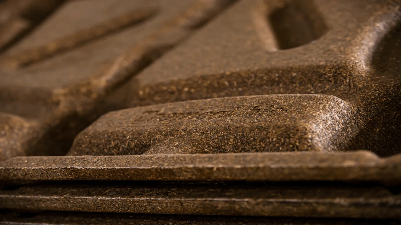 Close-up of compressed palm-fibre texture